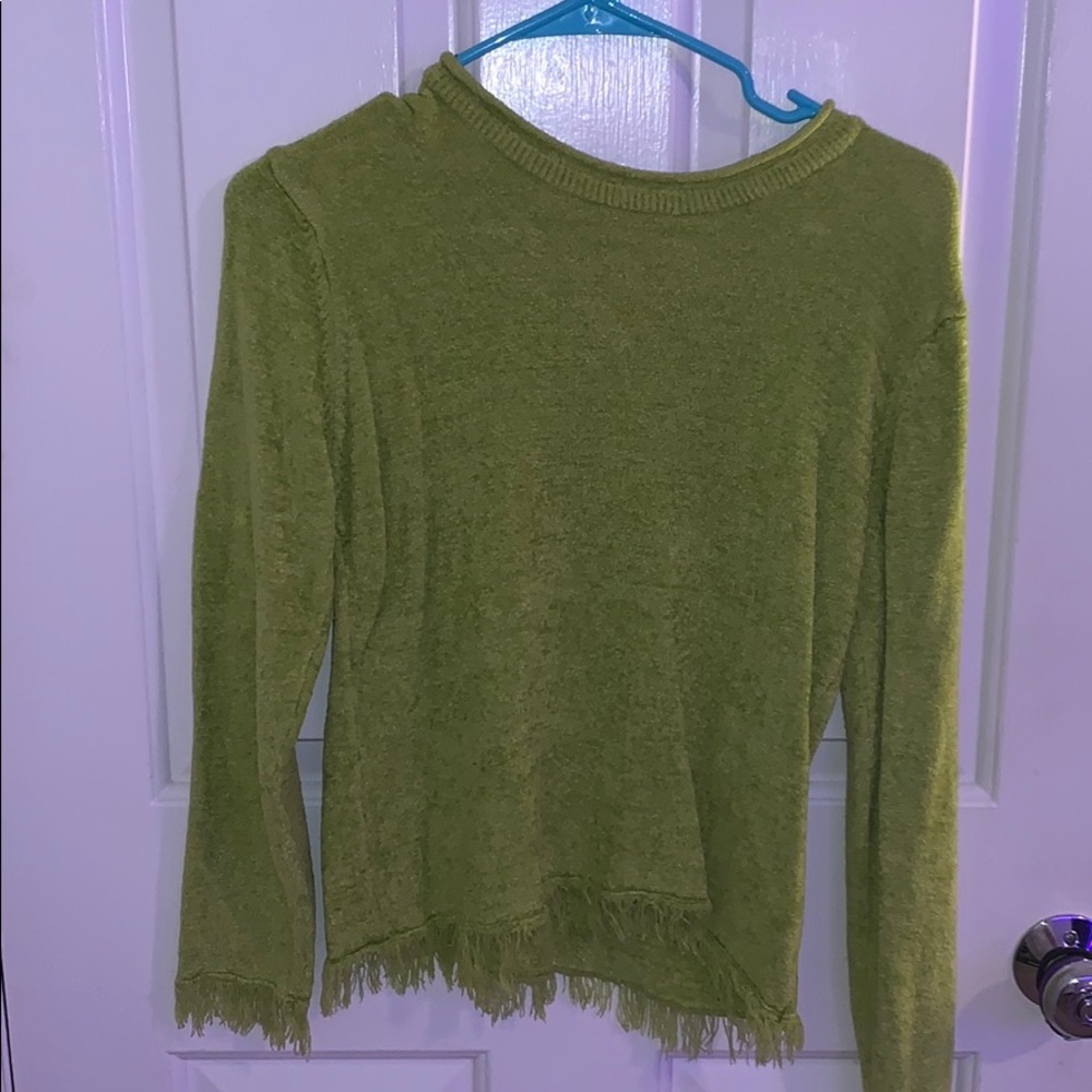 Vintage green long sleeve crop top